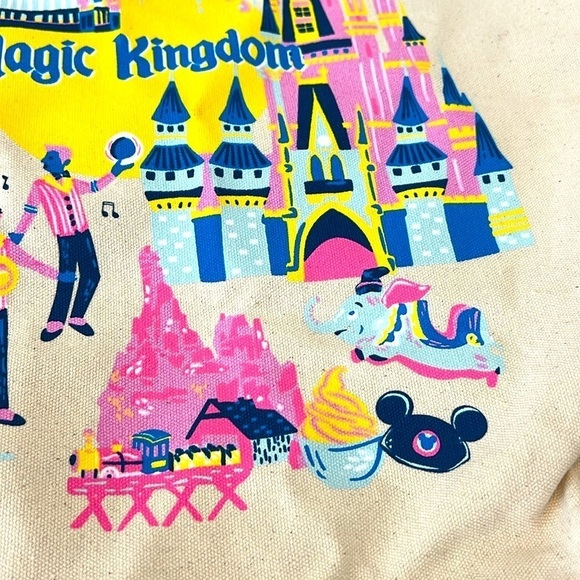 NWT Disney Parks Starbucks Magic Kingdom Discovery Series Canvas Tote WDW - Picture 10 of 17